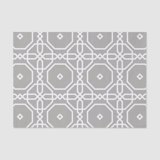 Grau-White-Geometric-Muster-Decoupage Seidenpapier (Vorderseite)