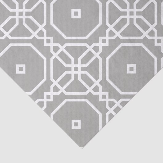 Grau-White-Geometric-Muster-Decoupage Seidenpapier (Ausschnitt)