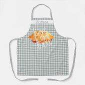 Grau White Gingham Live Liebe Bake Personalisiert Schürze (Vorderseite)