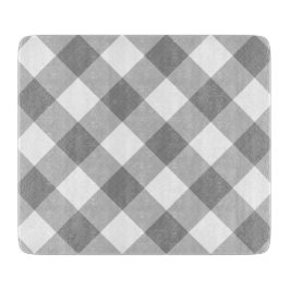 Grau White Gingham Modernes Land Schneidebrett