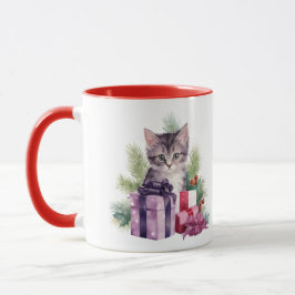 Grau White Kitten Lavender Thema Kaffee Tasse