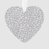 Grau White Leopard Ribbon Bow Diamond Ornament (Rückseite)