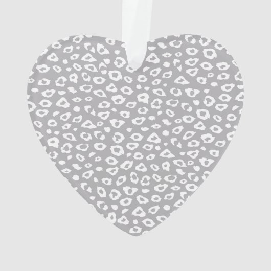 Grau White Leopard Ribbon Bow Diamond Ornament (Rückseite)