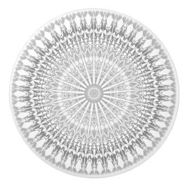 Grau White Mandala Modern Keramikknauf