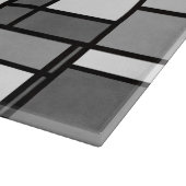 Grau-White Mondrian Style Red Ribbon Monogram Schneidebrett (Ecke)