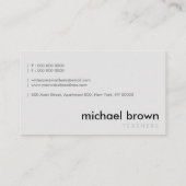 Grau-White-Programmierer einfach Visitenkarte (Rückseite)