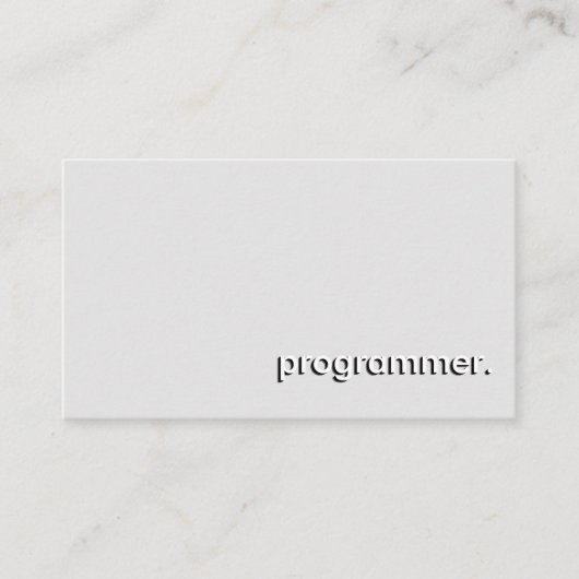 Grau-White-Programmierer einfach Visitenkarte (Vorderseite)