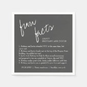 Grau White Script Fun Facts Cocktail Wedding Serviette (Vorderseite)