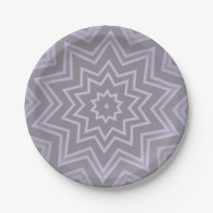 Grau White Star Modern Geometric Musterpapier Pappteller