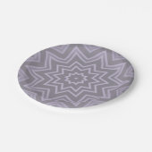 Grau White Star Modern Geometric Musterpapier Pappteller (Schrägansicht)