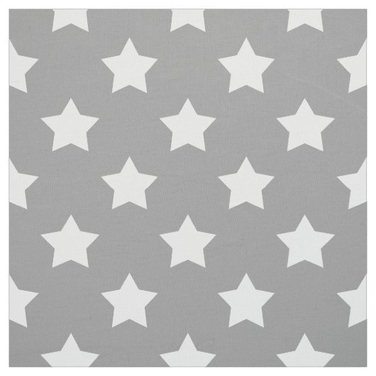 Grau White Stars Muster dekorativ Textil Stoff (Muster)