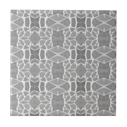 Grau White Stone Tiles Mosaic Muster Fliese (Vorderseite)