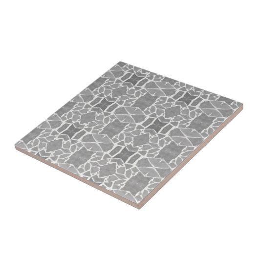 Grau White Stone Tiles Mosaic Muster Fliese (Seite)