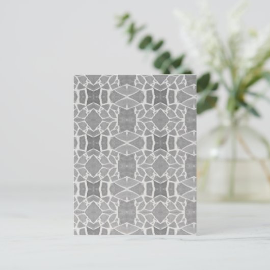 Grau White Stone Tiles Mosaic Muster Postkarte (Stehend Vorderseite)
