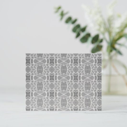Grau White Stone Tiles Mosaic Muster Postkarte (Stehend Vorderseite)
