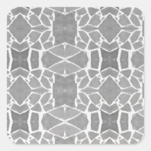 Grau White Stone Tiles Mosaic Muster Quadratischer Aufkleber (Vorderseite)