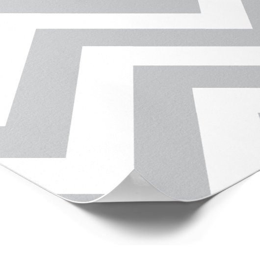 Grau & White Zig Zags Poster (Ecke)