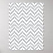 Grau & White Zig Zags Poster (Vorne)