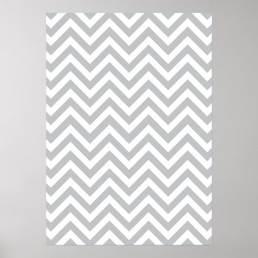 Grau & White Zig Zags Poster (Vorne)