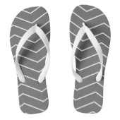 Grau White Zigzag Wave Muster Badesandalen (Fußbett)