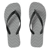 Grau White Zigzag Wave Muster Flip Flops Badesandalen (Fußbett)