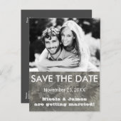 Grau Winter Ice SAVE THE DATE Foto Postkarte (Vorne/Hinten)
