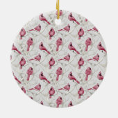 Grau Winter Kardinal Baby Personalisiertes Foto Keramik Ornament (Hinten)