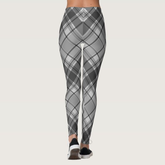 Grau Winter kariert Leggings (Rückseite)