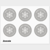 Grau Winter Snowflake Weihnachtsgeschenk Aufkleber (Blatt)