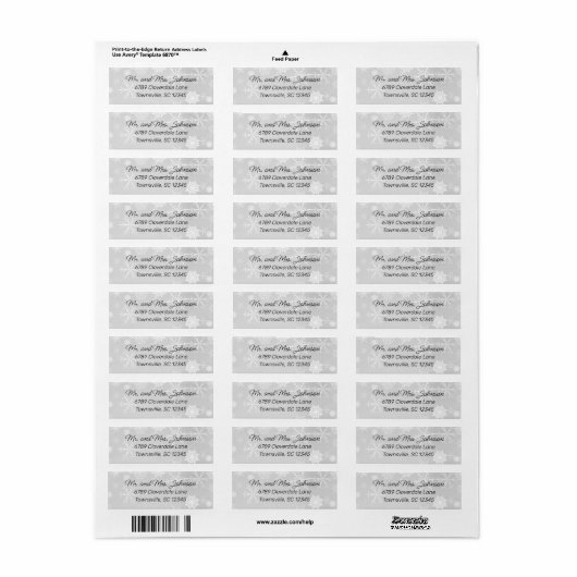 Grau Winter Snowflakes Rücksendeadresse (Vorne)