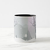 Grau Winter Szene Zweifarbige Tasse (Mittel)
