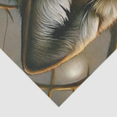 Grau-Wolf-Decoupage mit bernsteinfarbenen Augen Seidenpapier (Ausschnitt)