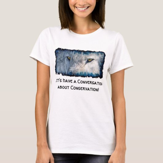 Grau Wolf Eyes Wildlife Conservation Shirt (Vorderseite)