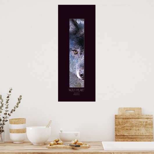 (Grau) WOLF HEART Art Poster (Küche)