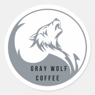 Grau Wolf Kaffee Große Aufkleber