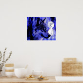 Grau Wolf & Moon Poster Print (Küche)