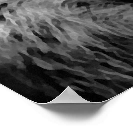 Grau Wolf & Moon Poster Print (Ecke)