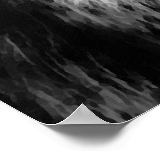 Grau Wolf & Moon Poster Print (Ecke)