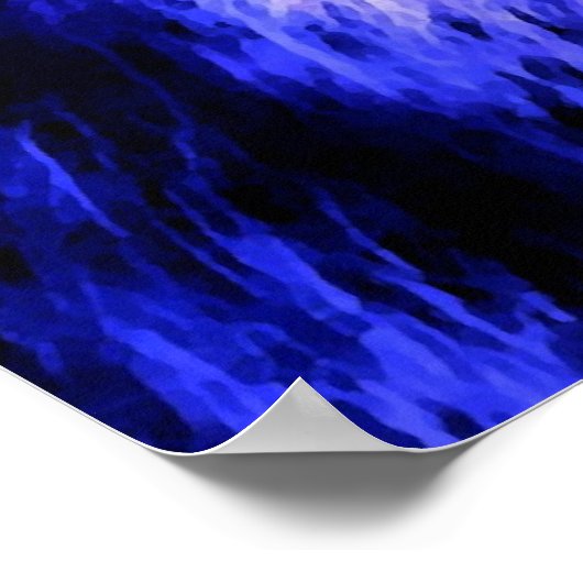 Grau Wolf & Moon Poster Print - Blaue Nachtwölfe (Ecke)