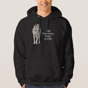 Grau Wolf Naturschutz Wildlife Art Hoodie