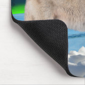 Grau Wolf & Northern Lights Fantasy Mousepad (Ecke)