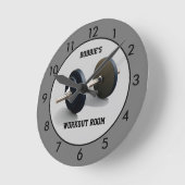 Grau Workout Room Fitness Personalisiert Runde Wanduhr (Winkel)