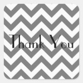 Grau Zickzack Danke Stickers (Vorderseite)
