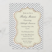 grau Zickzack Einladung (Vorne/Hinten)