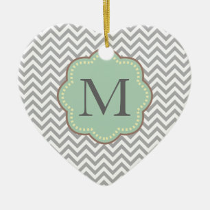 grau Zickzack Keramikornament