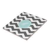 Grau Zickzack mit Monogram Tiles Fliese (Seite)