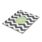 Grau Zickzack mit Monogram Tiles Fliese (Seite)