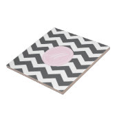 Grau Zickzack mit Monogram Tiles Fliese (Seite)