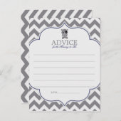 Grau Zickzack mit Panda Advice für die Mama Hinweiskarte (Vorne/Hinten)