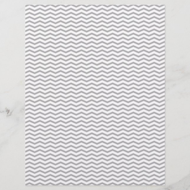 Grau Zickzack/Zig Zag Scrapbook Paper (Vorderseite)